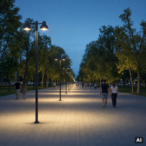 Sprawdź Latarnia ogrodowa dwugłowicowa Norlys Koster Double Head 1165GR grafitowa RAL 7016 LED 34 W na słup Ø50 mm