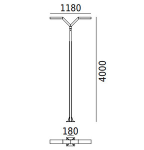 Latarnia Ogrodowa/Parkowa TRYSIL 1047GR Grafitowy RAL-7016 400cm 23,3W 4000K - - NORLYS small 2
