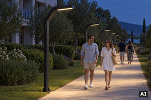 Latarnia ogrodowa LED Norlys Trysil 1048BL, 263 cm, 12,5 W, 3000 K, czarna RAL 9005 small 4