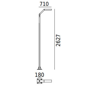 Latarnia Ogrodowa/Parkowa TRYSIL 1058GR Grafitowy RAL-7016 263cm 8,6W 3000K - - NORLYS small 2