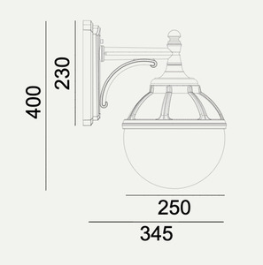 Kinkiet Zewnętrzny Kula BOLOGNA 311W E27 Biały RAL-9003 - NORLYS small 1