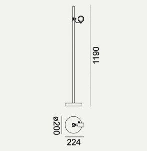 Reflektor/Lampa Stojąca Zewnętrzna MOSS 6471B 8W 3000K  Czarny RAL-9005 - NORLYS small 1