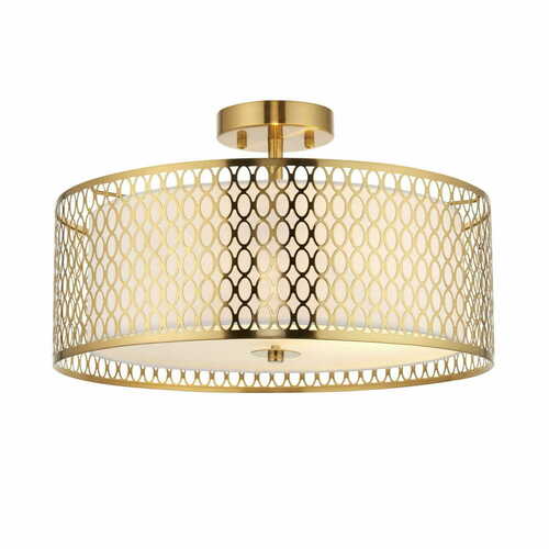 Sprawdź Lampa sufitowa Endon Cordero 3-punktowa złoto-biała z tkaniny i szkła