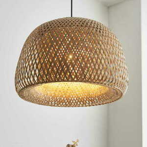 Lampa wisząca Endon Bali czarna rattanowa 42 cm small 1