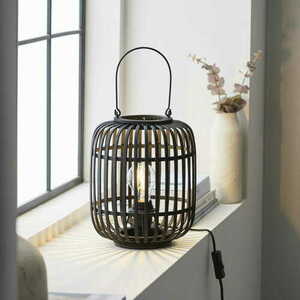 Lampa stołowa Endon Mathias czarna stal i drewno E27 101674 small 3