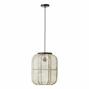 Lampa wisząca Endon Zaire czarna beżowa stal drewno E27 37,5 cm 101689 small 7
