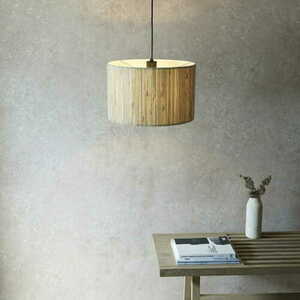 Lampa wisząca Endon Longshore czarna stal i włókno naturalne 35 cm small 4