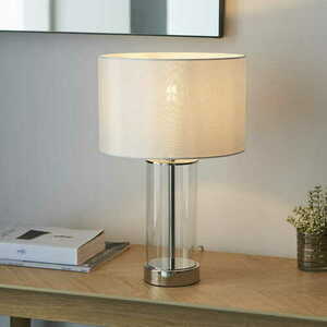 Lampa stołowa Endon Lessina nikiel vintage white 44 cm small 1