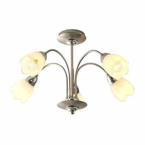 Sprawdź Plafon Petal 5xE14 chrom biały Endon 54 cm