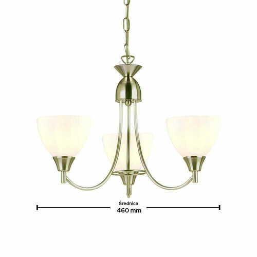 Sprawdź Lampa wisząca Endon Alton 3xE14 biała srebrna szklana 46 cm