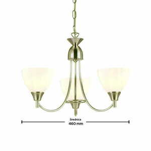 Lampa wisząca Endon Alton 3xE14 biała srebrna szklana 46 cm small 1