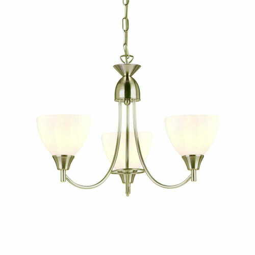 Sprawdź Lampa wisząca Endon Alton 3xE14 biała srebrna szklana 46 cm