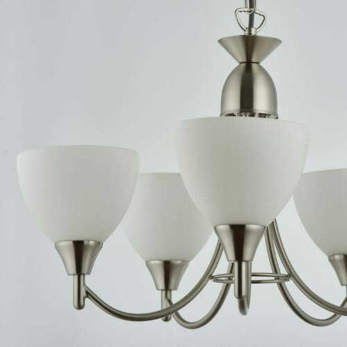 Sprawdź Lampa wisząca Endon Alton 1805-5SC 5xE14 chrom satynowy szkło opalowe Ø46 cm