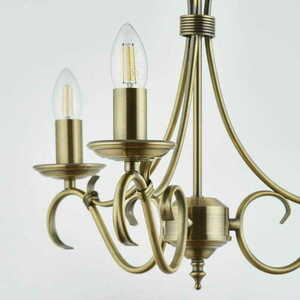Lampa wisząca Endon Bernice 3xE14 mosiężna klasyczna 39 cm 2030-3AN small 1