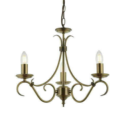 Sprawdź Lampa wisząca Endon Bernice 3xE14 mosiężna klasyczna 39 cm 2030-3AN