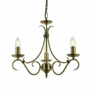 Lampa wisząca Endon Bernice 3xE14 mosiężna klasyczna 39 cm 2030-3AN small 0