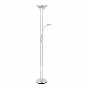 Lampa podłogowa Endon Rome chrom biała stal szkło 180 cm small 1