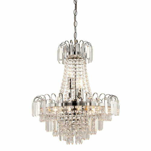 Sprawdź Lampa wisząca Endon Amadis chrom szkło 6xE14 46 cm 96826-CH