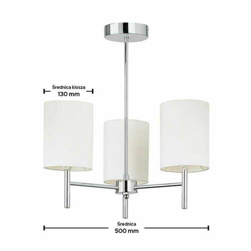 Sprawdź Plafon sufitowy Endon Brio 3xE14 biały chrom 50 cm