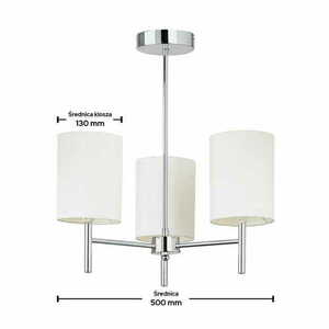Plafon sufitowy Endon Brio 3xE14 biały chrom 50 cm small 1