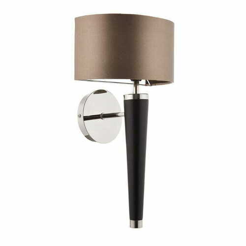 Sprawdź Kinkiet Endon Corvina brązowo-czarny chrom tkanina drewno metal E14 39 cm