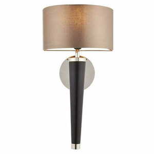 Kinkiet Endon Corvina brązowo-czarny chrom tkanina drewno metal E14 39 cm small 2