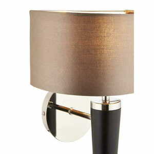 Kinkiet Endon Corvina brązowo-czarny chrom tkanina drewno metal E14 39 cm small 3