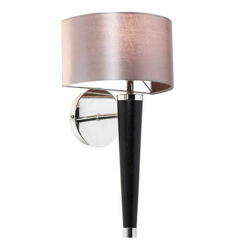 Sprawdź Kinkiet Endon Corvina brązowo-czarny chrom tkanina drewno metal E14 39 cm