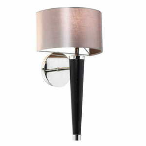 Kinkiet Endon Corvina brązowo-czarny chrom tkanina drewno metal E14 39 cm small 0