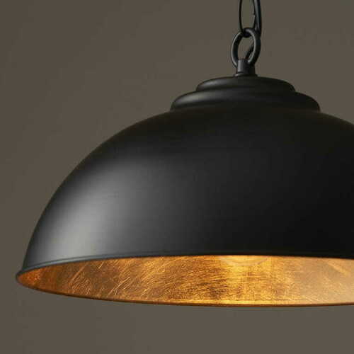 Sprawdź Lampa wisząca Endon Colman czarno-złota stalowa E27 34,5 cm