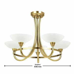 Lampa sufitowa Endon Cagney CAGNEY-5AB, 5 × G9, antyczny mosiądz i białe szkło small 1