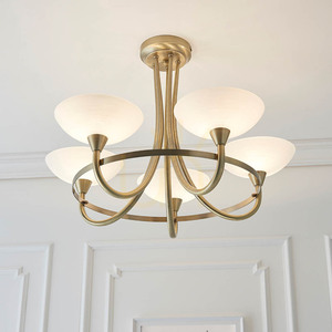 Lampa sufitowa Endon Cagney CAGNEY-5AB, 5 × G9, antyczny mosiądz i białe szkło small 6