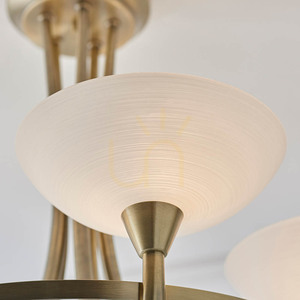 Lampa sufitowa Endon Cagney CAGNEY-5AB, 5 × G9, antyczny mosiądz i białe szkło small 8