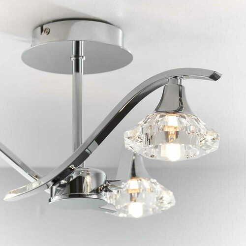 Sprawdź Plafon Endon Langella 3xG9 Chrom Kryształ 45 cm LED ściemniany