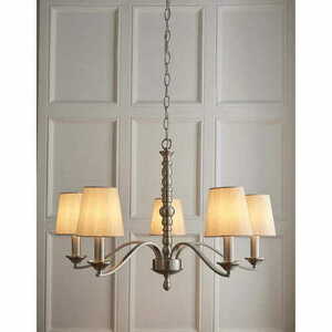 Lampa wisząca Endon Astaire 5-punktowa satynowy nikiel E14 71 cm ASTAIRE-5SN small 1
