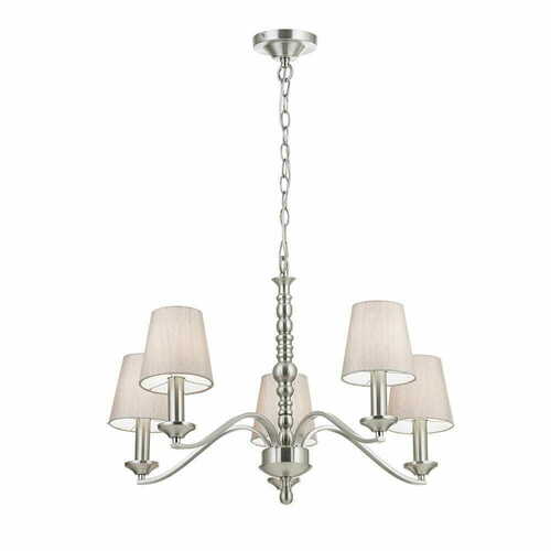 Sprawdź Lampa wisząca Endon Astaire 5-punktowa satynowy nikiel E14 71 cm ASTAIRE-5SN