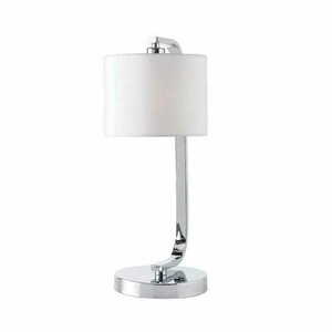 Lampa stojąca Endon Canning biała chrom stalowa tkanina E14 small 0