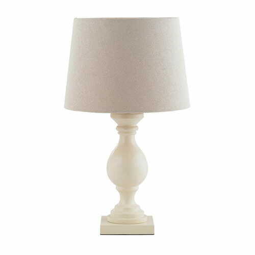 Sprawdź Lampa stojąca Endon Marsham beżowa kremowa drewniana tkanina E14 48 cm