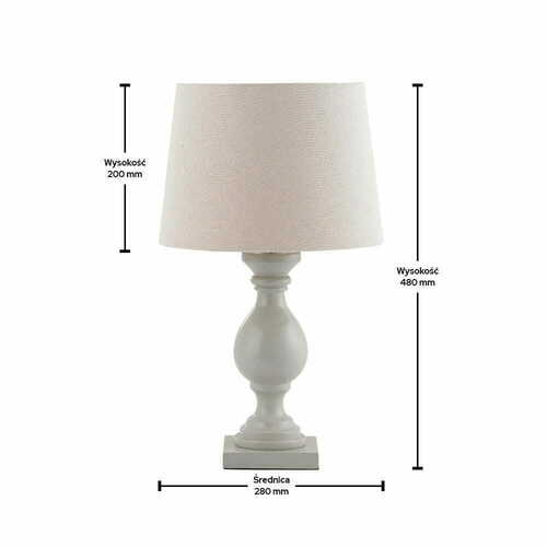 Sprawdź Lampa stojąca Endon Marsham beżowa drewniana tkaninowa 48 cm