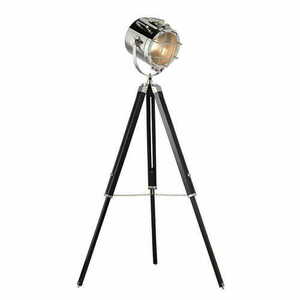 Lampa podłogowa Endon Nautical na trójnogu czarne drewno/nikiel E27 EH-NAUTICAL-FL small 3