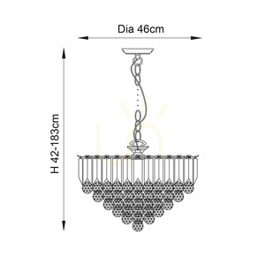 Lampa wisząca Endon Fargo 6 × E14, mosiężna, 46 cm small 11