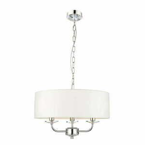 Lampa wisząca Endon Nixon 3xE14 biało-chromowana, kryształowa, regulowana, 45 cm small 1