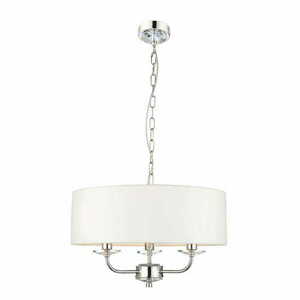 Lampa wisząca Endon Nixon 3xE14 biało-chromowana, kryształowa, regulowana, 45 cm small 2