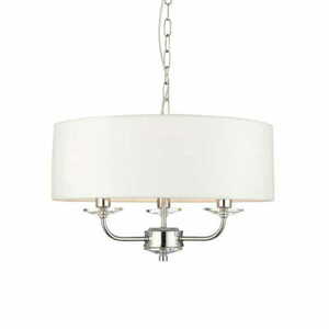 Lampa wisząca Endon Nixon 3xE14 biało-chromowana, kryształowa, regulowana, 45 cm small 3