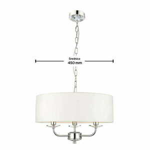 Lampa wisząca Endon Nixon 3xE14 biało-chromowana, kryształowa, regulowana, 45 cm small 0