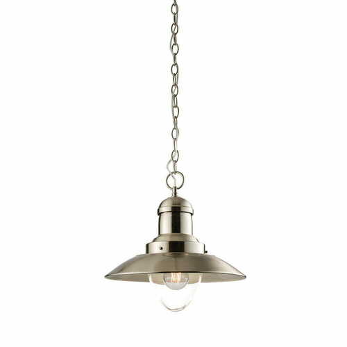 Sprawdź Lampa wisząca Endon Mendip srebrna stalowa loft 33 cm 1xE27