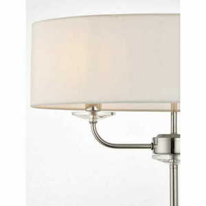 Lampa podłogowa Endon Nixon 2xE14 nikiel polerowany, owalny klosz biały, 157 cm small 2