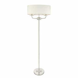 Lampa podłogowa Endon Nixon 2xE14 nikiel polerowany, owalny klosz biały, 157 cm small 0