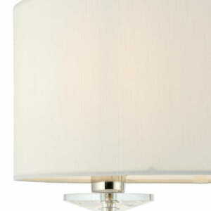 Lampa stojąca Endon Nixon srebrna 2xE14 tkanina kryształ 54 cm small 2