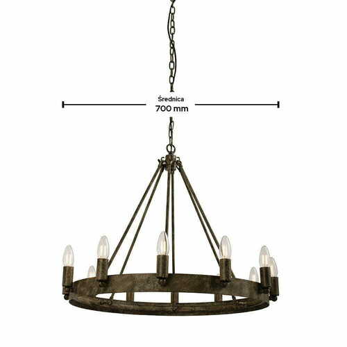 Sprawdź Lampa wisząca Endon Chevalier 12xE14 brązowo-srebrna stal 70 cm